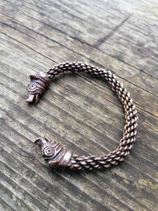Carnyx Arm Ring made from Bronze or Silver