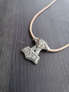 Skane mjolnir thors hammer pendant in solid sterling silver, red or yellow bronze