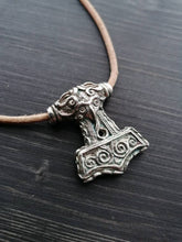 Load image into Gallery viewer, Skane mjolnir thors hammer pendant in solid sterling silver, red or yellow bronze
