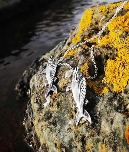 Pictish Mackarel pendant in sterling silver.