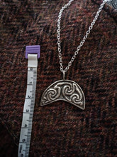 Load image into Gallery viewer, Pictish Crescent Moon in Sterling Silver- Based on a Symbol from a St Vigeans Stone