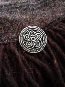 Heavy Anglo Saxon saucer Brooch in Sterling Silver or Bronze