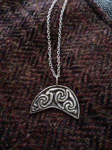 Pictish Crescent Moon in Sterling Silver- Based on a Symbol from a St Vigeans Stone