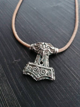 Load image into Gallery viewer, Skane mjolnir thors hammer pendant in solid sterling silver, red or yellow bronze