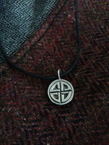 Pictish symbol pendant from Skinnet Cross slab in Caithness. Sterling silver