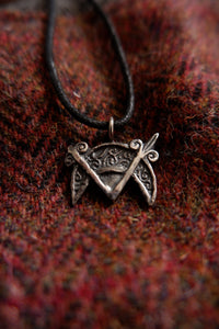 Cairnton Pictish V-rod and Crescent Pendant in Sterling Silver or gold