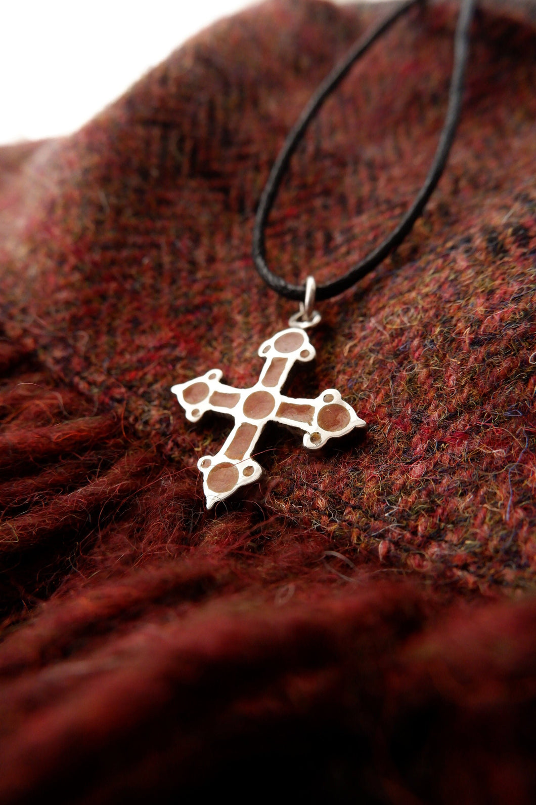 Kievan Rus Viking Cross Pendant in enamelled Sterling Silver