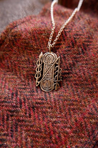 Pictish double disc and z-rod pendant in sterling silver
