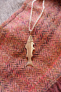 Pictish Salmon Pendant in Sterling Silver