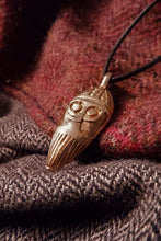 Load image into Gallery viewer, Handmade Anglo Saxon Woden/Odin? Head Pendant in Silver or Bronze