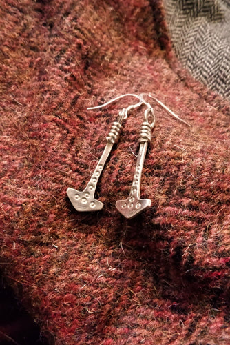 Anglo Saxon Mjolnir Earrings - Available in Gold, Silver or Bronze