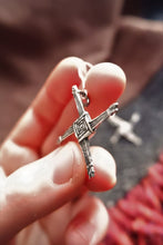 Load image into Gallery viewer, St Brigid&#39;s Cross Earrings in Sterling Silver made in Scotland